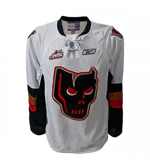 Custom WHL Calgary Hitmen 09 16 Home Hockey Jersey White